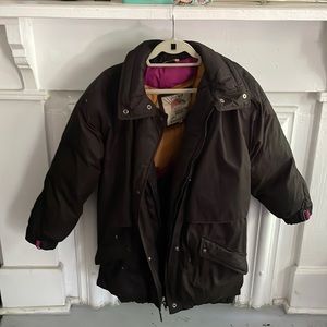 Down super warm black coat vintage 80s classic Fleet Street